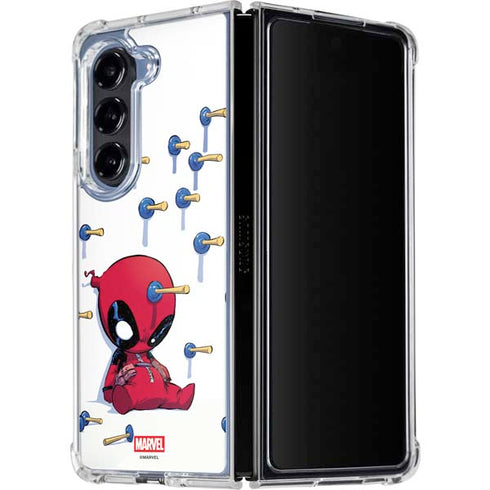 Marvel Deadpool Babypool Playing Galaxy Z Fold5 5G Clear Case